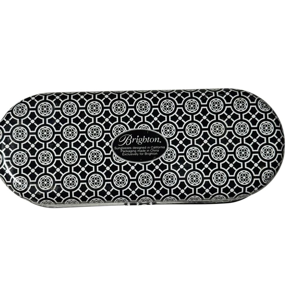 Brighton Sunglasses Eyeglasses Case Tin Metal Case Black & White VINTAGE
